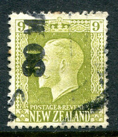 New Zealand 1915-30 KGV - Recess - P.14 X 13½ - 9d Yellowis-olive Used (SG 429c) - Oblitérés