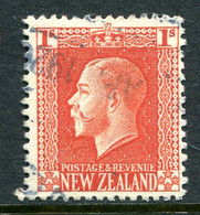 New Zealand 1915-30 KGV - Recess - P.14 X 13½ - 1/- Vermilion Used (SG 430) - Usados