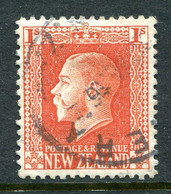 New Zealand 1915-30 KGV - Recess - P.14 X 13½ - 1/- Vermilion Used (SG 430) - Used Stamps