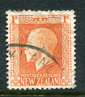 New Zealand 1915-30 KGV - Recess - P.14 X 14½ - 1/- Pale Orange-red Used (SG 430ca) - Usados