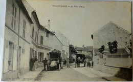 95 Champagne (Val D'Oise) La Rue D'Aire Autobus Calèche - Champagne Sur Oise