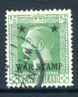 New Zealand 1915 War Tax Stamp - ½d Green Used (SG 452) - Oblitérés