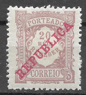 Portugal 1911 Tipo De 1904, OVP "REPUBLICA" - Afinsa 16 - Nuevos