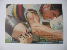 Cyclisme -  Autographe - Carte Signée Bernard Hinault - Cycling