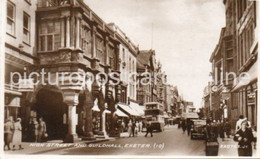 EXETER HIGH STREET AND GUILDHALL OLD R/P POSTCARD DEVON - Exeter