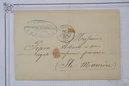 AX12 FRANCE   LETTRE 1871  MARSEILLE  POUR  ILE MAURICE +SANS TP. CACHETS - Sonstige & Ohne Zuordnung