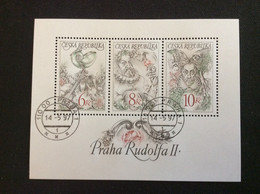 1997 Bloc Feuillet Oblitéré  De 3 Timbres Empereur Rodolphe II De Prague  YT 143 / 145 - Blokken & Velletjes