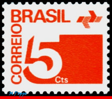 Ref. BR-1248 BRAZIL 1972 ., 1974 - NUMERAL,, POST OFFICE EMBLEM, PHOSPHORESCENT MNH 1V Sc# 1248 - Unused Stamps
