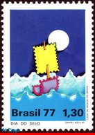 Ref. BR-1518 BRAZIL 1977 STAMP DAY, SHIPS & BOATS,, MI# 1609, MNH 1V Sc# 1518 - Stamp's Day