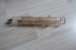 ANCIENNE SERINGUE ENTIÈREMENT EN VERRE Long 14 Cm Super Glass - Equipo Dental Y Médica