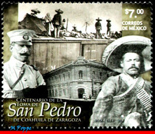Ref. MX-2920 MEXICO 2014 - HISTORY, CENT.CONQUEST SAN PEDRO,, COAHUILA DE ZARAGOZA,WAR,MILITARISM,MNH,1V Sc# 2920 - Mexico