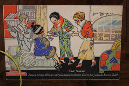 1910's CPA Ak Publicité Biscuits Olibet Illustrateur Gaston Maréchaux "Gaffeuse" - Werbepostkarten