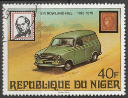 Timbre Oblitéré N° 477(Yvert) Niger 1979 - Voiture Postale, Peugeot 403 Fourgonnette Tôlée - Niger (1960-...)