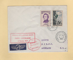 1ere Liaison Paris Auckland - Nouvelle Zelande - 4-2-1957 - 1960-.... Lettres & Documents