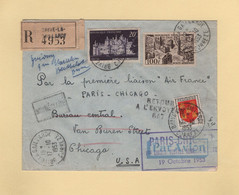 1ere Liaison Postale Aerienne Paris Chicago - 19 Octobre 1853 - 1960-.... Lettres & Documents