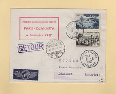 1ere Liaison Aerienne Paris Djakarta - 6 Septembre 1957 - Indonesie - 1960-.... Lettres & Documents