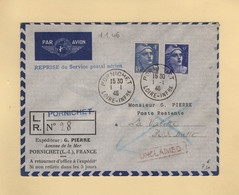 Reprise Du Service Postal Aerien - Pornichet - Recommande Destination Ile De Malte - 1-1-1946 - 1960-.... Briefe & Dokumente