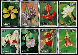 ZAIRE (CONGO D.R.) 1984 Mi 853-860 FLOWERS MINT STAMPS ** - 1980-89: Mint/hinged