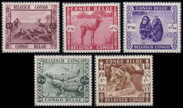 209/213** - Jardin Zoologique De Leopoldville/Dierentuin Van Leopoldstad - Échassiers,Impala,Singes,Crocodilles,Félin - 1923-44: Mint/hinged