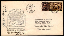 CANADA(1933) Otter. First Flight Cover From Beauval To Big River. - First Flight Covers