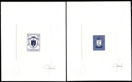 WALLIS & FUTUNA(2003) Arms Of Bishop Bataillon. Pair Of Die Proofs In Dark Blue Signed. Scott No 577, Yvert No 611. - Sin Dentar, Pruebas De Impresión Y Variedades