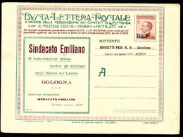 ITALY(1923) Insurance. Gas And Electric Illumination. Union Tires. Vermouth. Touring Car.  Postal Lettercard With BLP - Sellos Para Sobres Publicitarios