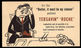 U.S.A.(1949) L-ephedrine Salt Of Penicillin G Tablets. Businessman Suffering From Sinusitis. 1c Postal Card With Advert - 1941-60