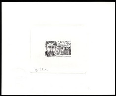 ST. PIERRE & MIQUELON(1988) Louis Thomas. Bellows Camera. Die Proof In Black Signed. Scott No 509, Yvert No 488. - Non Dentelés, épreuves & Variétés