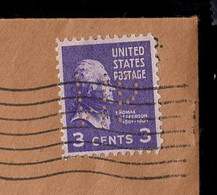 U.S.A.(1946) Railroads. Perfin "WP" From The Western Pacific Railroad Company On Cover. - Postal History