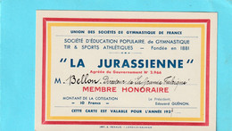 SOCIETE D'EDUCATION POPULAIRE DE GYMNASTIQUE TIR & SPORTS ATHLETIQUES . " LA JURASSIENNE " ANNEE 1937 . 10 Frs - Other