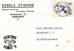 1963 Kaart DEBELS ETIENNE Algemene Ijzerwaren Harelbeke - The Bells De Klok Naar Sint Niklaas  - Ref 66 - Cartas