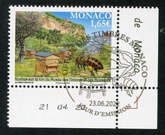 MONACO (2022) Ruches Toit Du Musée Des Timbres Et Des Monnaies, Abeilles, Hive, Bees, Abeja, Bee, Abeille - Coin Daté - Used Stamps