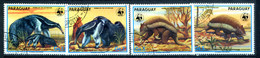 PARAGUAY 1988, Yv. 2365/8, Tamanoir, Tatou, WWF, Animaux En Voie D'extinction, 4 Valeurs, Oblitérés / Used. R098 - Gebraucht