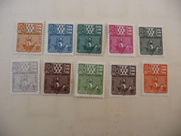 TIMBRES   SPM  TAXE  SERIE  COMPLETE     ANNÉE   1947    N  67  A  76    COTE  17,00   EUROS   NEUFS* - Strafport