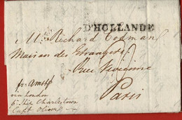 Enveloppe-Lettre Envoyée De BOSTON Le 24 Janvier 1796 Jusqu'à Paris Par Le Bateau Charleston Capitaine Olivers Via.... - Sin Clasificación