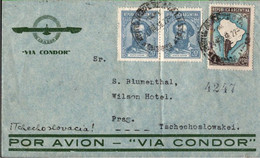 ! 1938 Luftpost, Par Avion, Airmail Cover. Via Condor, Buenos Aires, Prag, Judaica ? - Aéreo