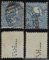 Australia New South Wales 1888 2 Stamp Bird Emu With Perfin L/S By F. Lassetter & Co Ltd From Sydney Lochung Perfore - Perforés