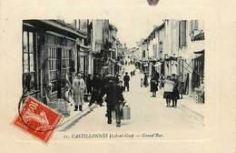 Castillonnès * Grand'rue * Commerces Magasins * Villageois - Autres & Non Classés