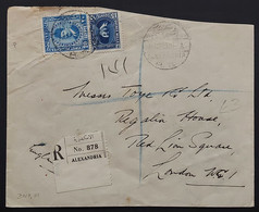Egypt 1933 Cover 15 M & 20 M The King Fuad Registered And Traveled From Alexandria To London Returned To Sender - Covers & Documents