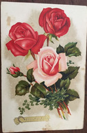 Cpa Cp,édition Photochrom Fleurs Gil N°14, Heureux Anniversaire, Bouquets De Roses, écrite - Anniversaire