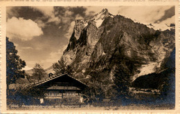 Delcampe - Grindelwaldnerhaus Mit Wetterhorn (3586) - Grindelwald
