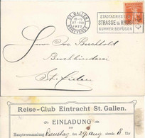 Motiv Karte  "Reise Club Eintracht, St.Gallen"           1922 - Covers & Documents