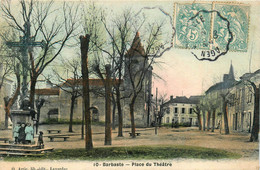 Barbastre * 1906 * Place Du Théâtre * Enfants Villageois * Café Du Commerce - Otros & Sin Clasificación