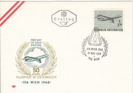 FDC AUSTRIA 1263 - Airplanes