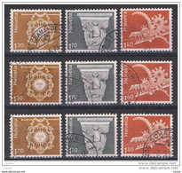 SVIZZERA:  1973  DEFINITIVA  -  S. CPL. 3  VAL. US. -  RIPETUTA  3  VOLTE  -  YV/TELL. 918/20 - Used Stamps