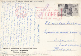 Maison De Retraites De La Compagnie De Jésus Manresa Kimwenza République Du Congo Par Avion - 1960-1964 Republic Of Congo