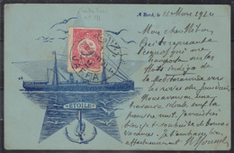 Turquie Empire Ottoman 1920 - Carte De Jaffa (Palestine) Pour Fribourg (Suisse) - L'Etoile - Bateau / Navire - Ships