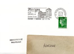 COTE D'OR - Dépt N° 21 = FLAVIGNY Sur OZERAIN 1974 = FLAMME Type II = SECAP Illustrée 'Cité Médiévale / CRYPTE / ANIS ' - Mechanical Postmarks (Advertisement)