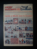 RARE TINTIN ET MILOU DANS LA BROUSSE 1942 . HERGE . COEURS VAILLANTS N° 19 DU 18 JANVIER 1942  . SYLVAIN ET SYLVETTE - Tintin