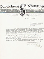 Brief 1915 LEIPZIG - F. A. WÖLBLING - Papierhaus - Printing & Stationeries